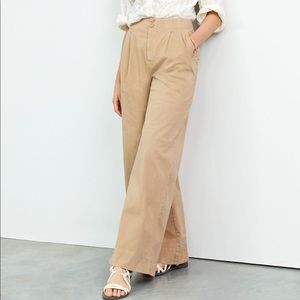 Anthropologie Maeve Wide Leg High Waisted Khakis